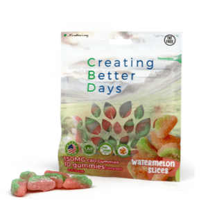 CBD Gummies Pouch Watermelon Slices 150mg 10 Pack Creating Better Days