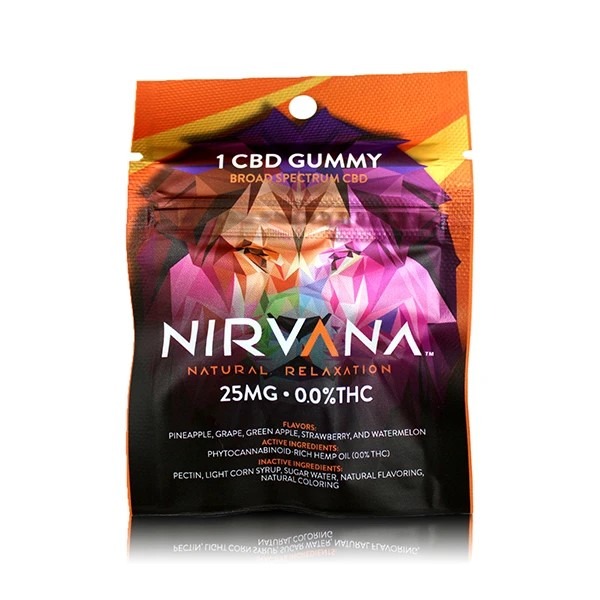 1x25mg Nirvana CBD Gummies Broad Spectrum Natural Relaxation (600 x 600)