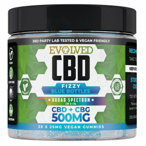 Fizzy Blue Bottles Vegan CBD Gummies 500mg By Evolved CBD Gummy Series