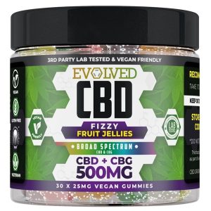 Fizzy Fruit Jellies Vegan CBD Gummies 500mg By Evolved CBD