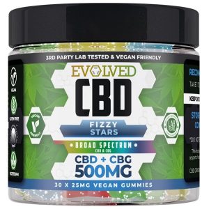 Fizzy Stars Vegan CBD Gummies 500mg 750mg By Evolved CBD Gummy Series