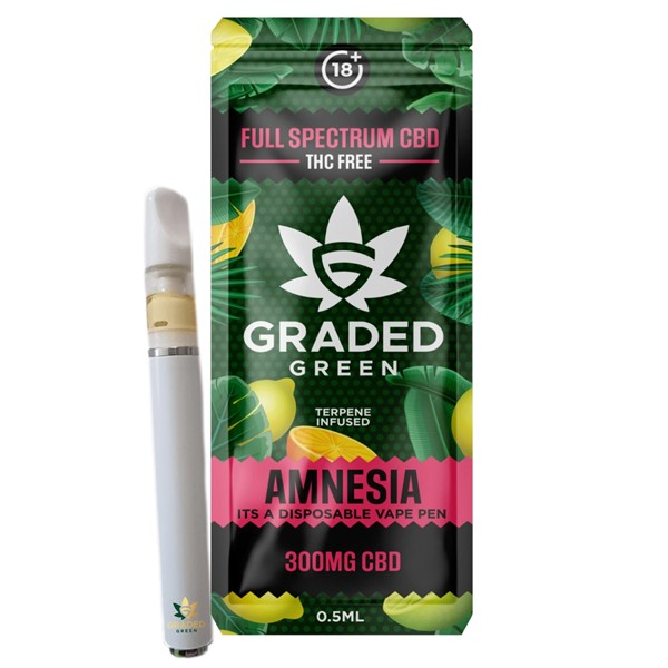Amnesia Disposable Full Spectrum CBD Vape 300mg By Graded Green