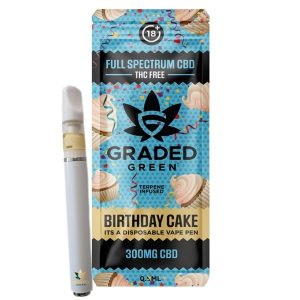 Birthday Cake Disposable Full Spectrum CBD Vape 300mg By Graded Green