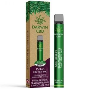 Dark Berries Blackcurrant & Menthol Disposable CBD Vape 150mg By Darwin CBD