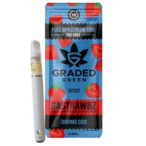 Gastrawbz Disposable Full Spectrum CBD Vape 300mg By Graded Green