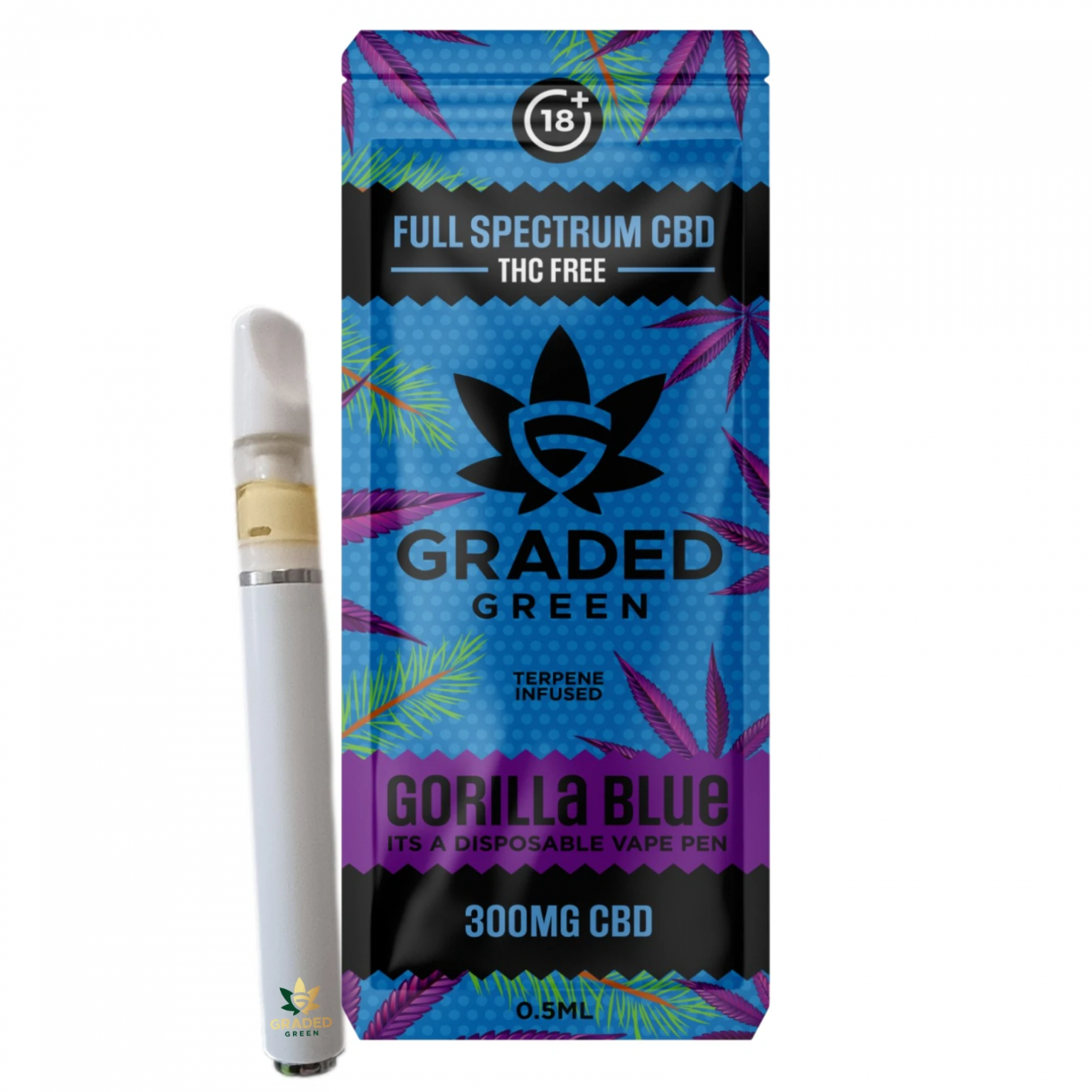 Sour Diesel Disposable Full Spectrum CBD Vape 300mg By Graded Green