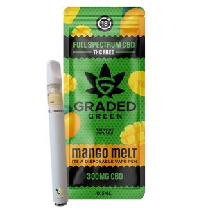 Mango Melt Disposable Full Spectrum CBD Vape 300mg By Graded Green