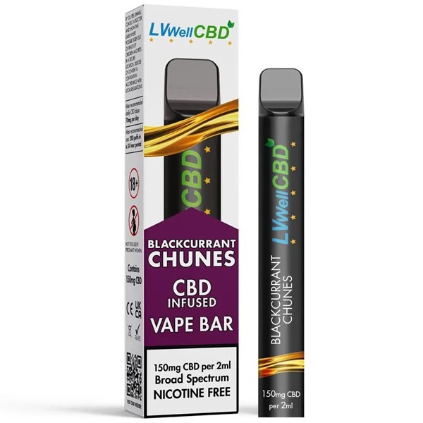 Blackcurrant Chunes Disposable CBD Vape Bar 150mg By LVWell