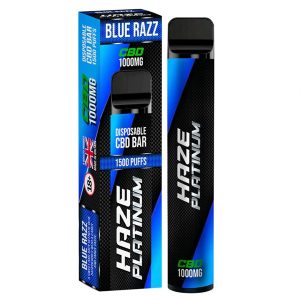 Blue Razz Disposable 1000mg CBD Vape By Haze Platinum Bar
