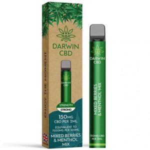 Mixed Berries & Menthol Disposable CBD Vape 150mg By Darwin CBD